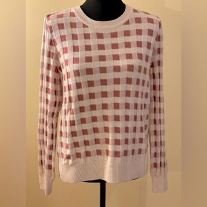 LOFT crew neck sweater gingham